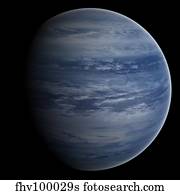 Artist's concept of a blue-white gas giant planet.