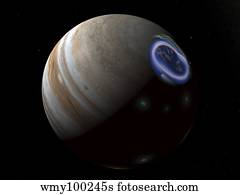Artist's concept of an aurora on Jupiter's north pole.