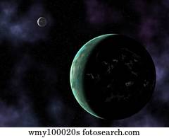 Artist's concept of how an extraterrestrial civilization on an earth-like planet might look.