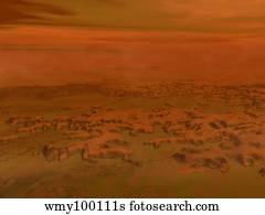 Artist's concept of the surface of Saturn's moon Titan.