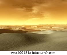 Artist's concept of the terrain near the south pole of Mars.