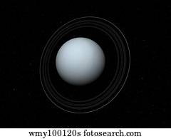 Artist's concept of Uranus and its rings.