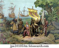 Christopher Columbus taking possession of the new country.