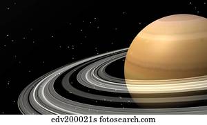 Close-up of Saturn and its planetary rings.