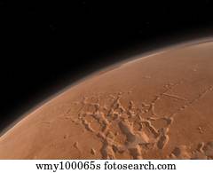 Mars' Valles Marineris is host to the largest canyons in the Solar System.