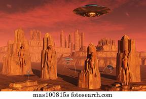 Members of the planets advanced civilization leaving Mars.