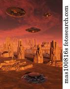 Members of the planets advanced civilization leaving Mars.