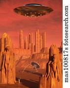 Members of the planets advanced civilization leaving Mars.