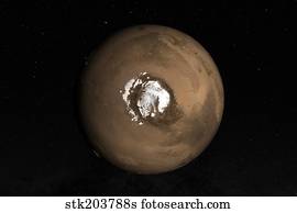 Nadir view of the Martian North Pole.