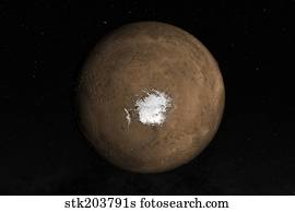 Nadir view of the Martian South Pole. 