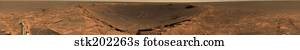 Panoramic view of Mars showing the Endurance Crater.