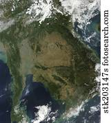 Satellite view of Indochina.