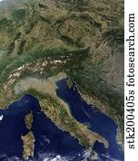 Satellite view of Italy 