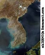 Satellite view of Korea