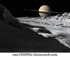 Saturn's moon, Tethys, is split by an enormous valley called Ithaca Chasma.