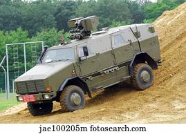The Dingo 2 MPPV of the Belgian Army on rough terrain.