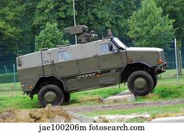 The Dingo 2 MPPV of the Belgian Army on rough terrain.