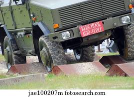 The Dingo 2 MPPV of the Belgian Army on rough terrain.