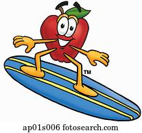 apfel, surfen apfel, surfen
