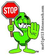 Dollar sign with stop sign