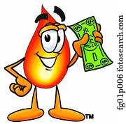 Flame with money