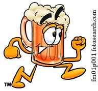 Beer mug running Beer mug running