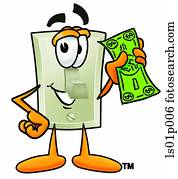 Light switch with money