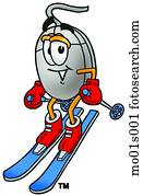 maus, ski fahrend maus, ski fahrend
