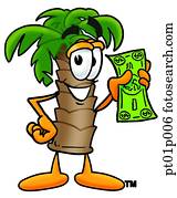 Palm tree with money