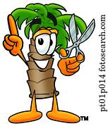 Palm tree with scissors Palm tree with scissors