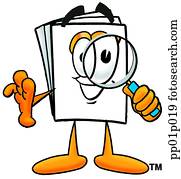 Paper with magnifying glass