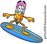 bleistift, surfen bleistift, surfen