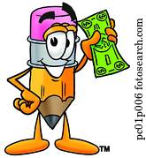 Pencil with money
