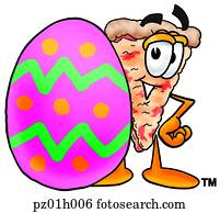 pizza, und, osterei pizza, und, osterei