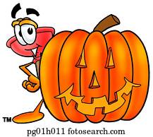 plunger, com, abóbora