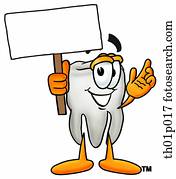 Tooth with a sign Tooth with a sign