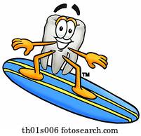 zahn, surfen zahn, surfen