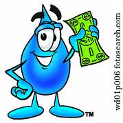 Water drop with money