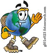 erdball, mann wandern erdball, mann wandern