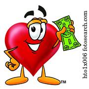 heart with money