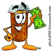 pill bottle with money