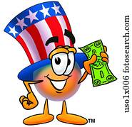 American hat with money