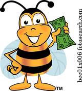 bee with money