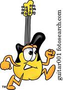 gitarre, laufende gitarre, laufende