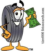 Tire with money