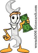 Wrench with money