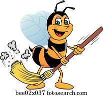 Bumble Bee 2 Sweeping with Broom Bumble Bee 2 Sweeping with Broom
