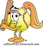Softball With Bat Softball With Bat