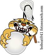 Bobcat playing Lacrosse Bobcat playing Lacrosse