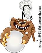 Cougar playing Lacrosse Cougar playing Lacrosse